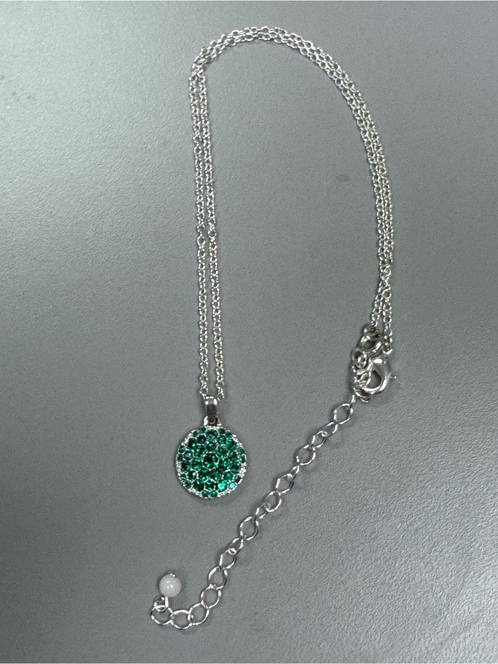 Vintage Avon NRT Rhinestone Pendant Necklace – green – Late 1990s
